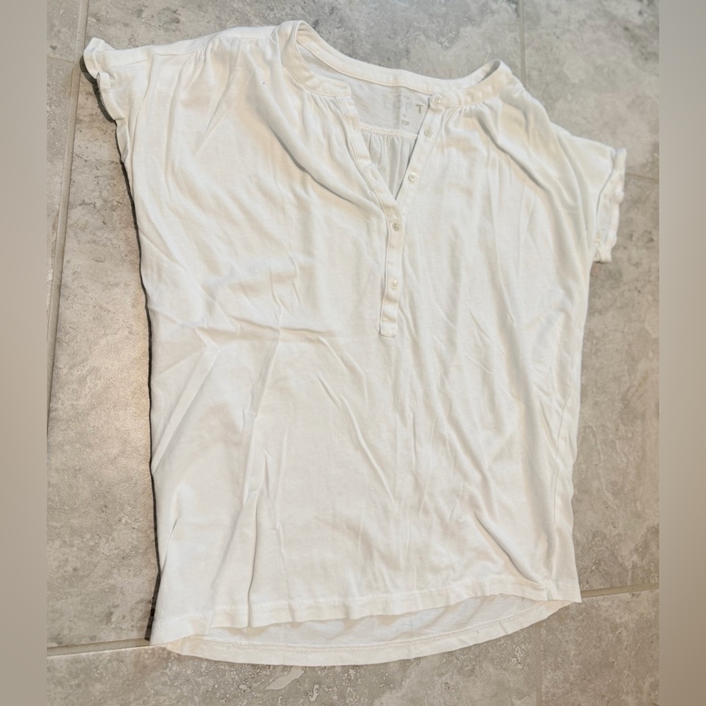 LOFT Petites White Button-Down Shirt | XSP